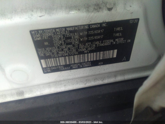 Toyota RAV4 LE 2021 2T3G1RFV9MC170766 Image 10