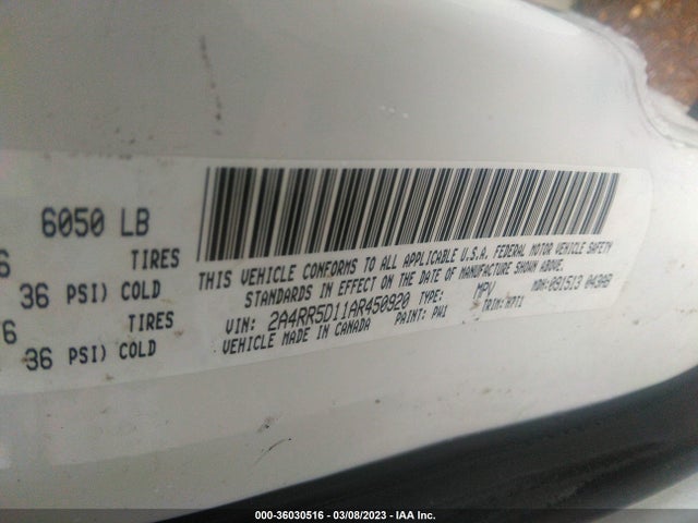 2010 CHRYSLER TOWN & COUNTRY TOURING VIN: 2A4RR5D11AR450920