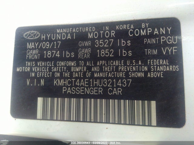 Hyundai ACCENT SE 2017 KMHCT4AE1HU321437 Image 10