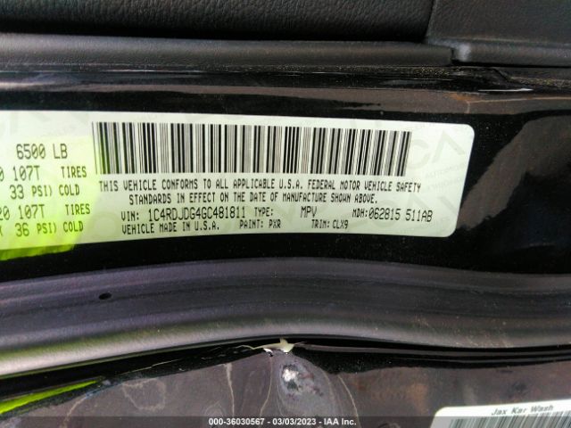 1C4RDJDG4GC481811 Dodge DURANGO LIMITED