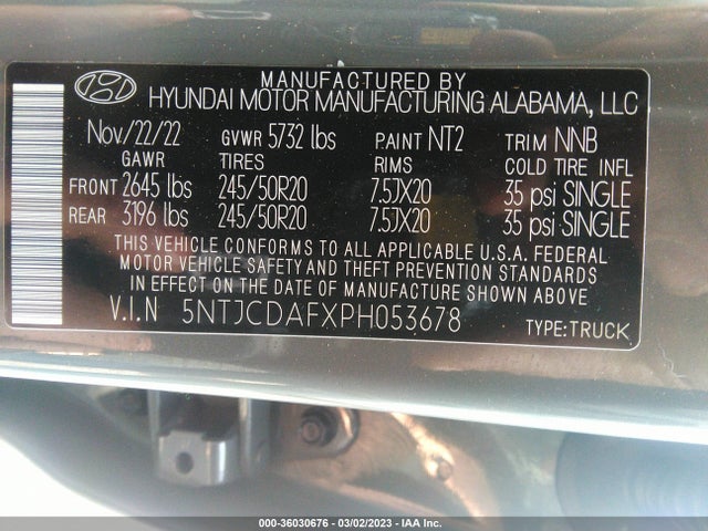 2023 Hyundai Santa Cruz, VIN: 5NTJCDAFXPH053678