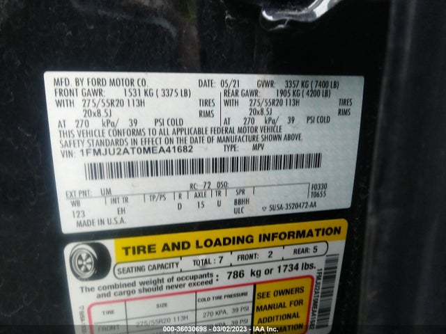 2021 Ford Expedition, VIN: 1FMJU2AT0MEA41682