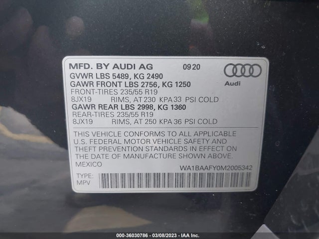 WA1BAAFY0M2005342 Audi Q5 Premium Plus