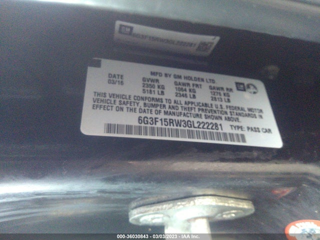 Chevrolet SS 2016 6G3F15RW3GL222281 Image 10