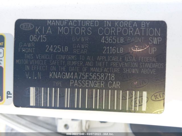 KNAGM4A75F5658718 KIA Optima Lx