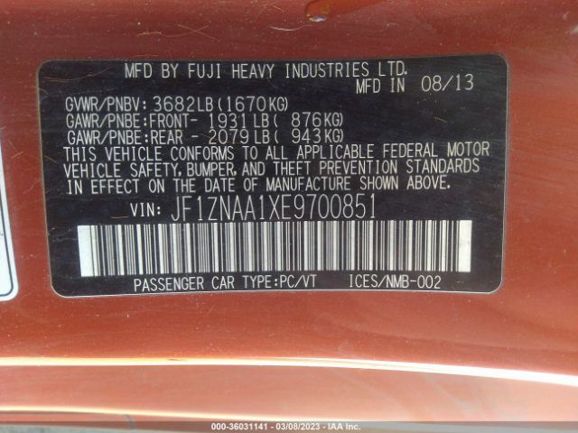 JF1ZNAA1XE9700851 Scion FR-S
