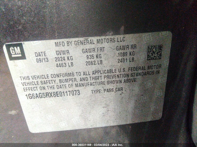 2014 Cadillac ATS, VIN: 1G6AG5RX8E0117073