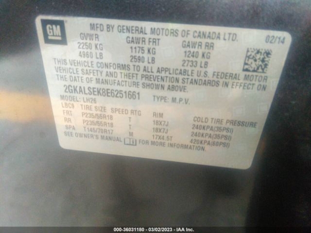 2GKALSEK8E6251661 GMC Terrain Slt