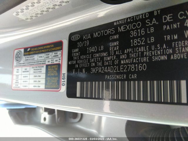 3KPA24AD2LE278160 KIA RIO S