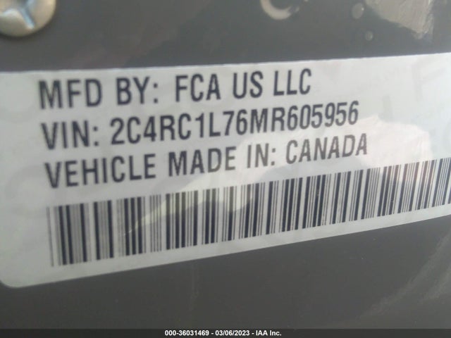 2021 Chrysler Pacifica Hybrid, VIN: 2C4RC1L76MR605956