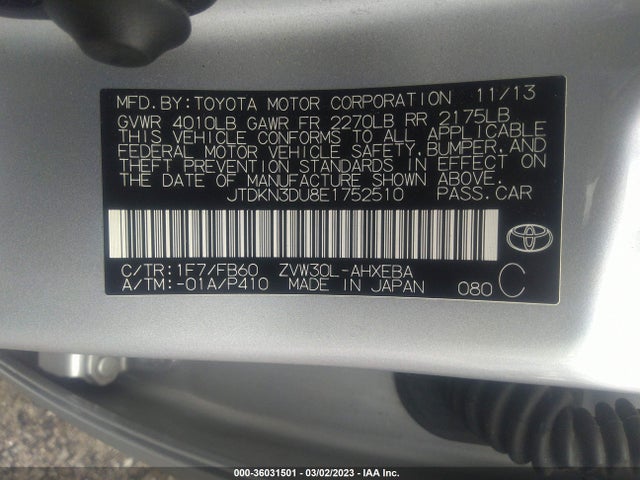 Toyota Prius Four/five/three/one/two 2014 JTDKN3DU8E1752510 Image 10