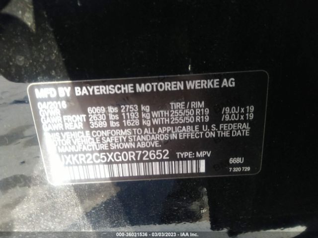 5UXKR2C5XG0R72652 BMW X5 Sdrive35i