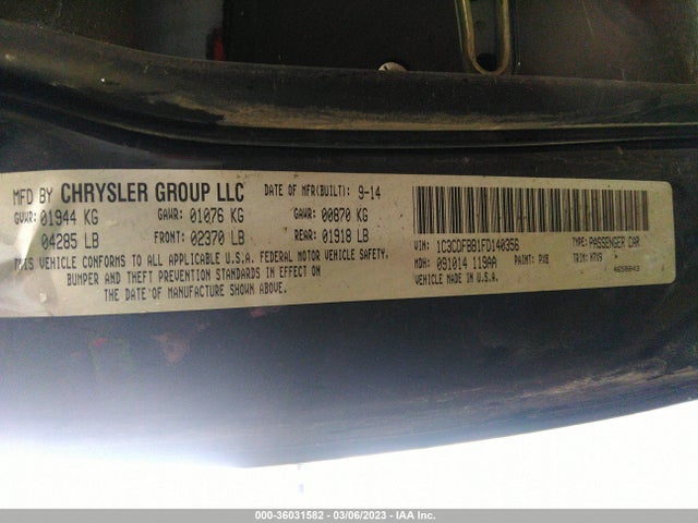 Dodge DART SXT 2015 1C3CDFBB1FD140356 Image 9