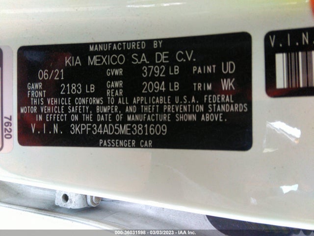 KIA Forte Gt-line 2021 3KPF34AD5ME381609 Image 9
