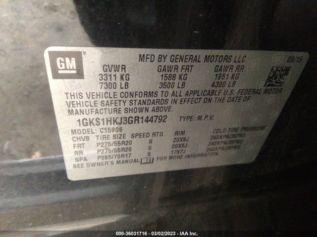 2016 GMC Yukon XL, VIN: 1GKS1HKJ3GR144792