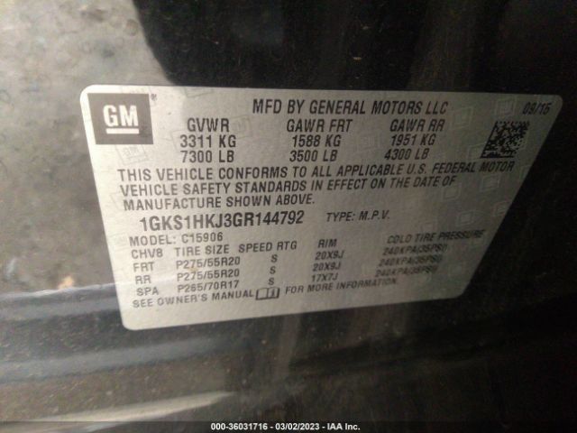 1GKS1HKJ3GR144792 GMC YUKON XL DENALI