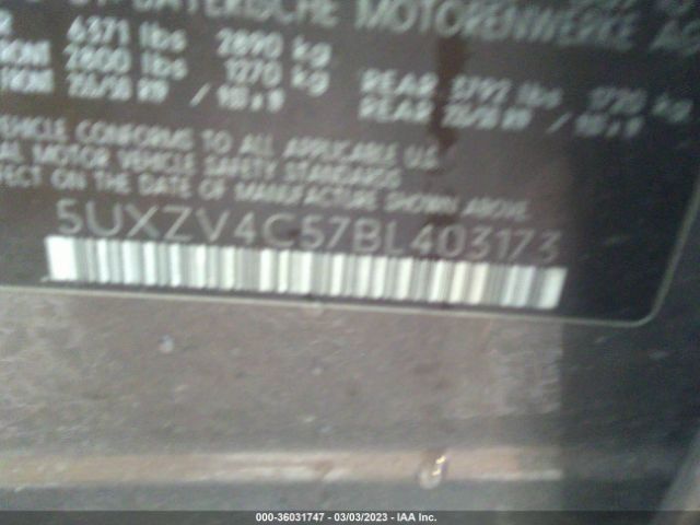 5UXZV4C57BL403173 BMW X5 35i
