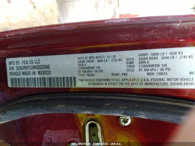 3C6UR5PL5MG522040 RAM 2500 Longhorn