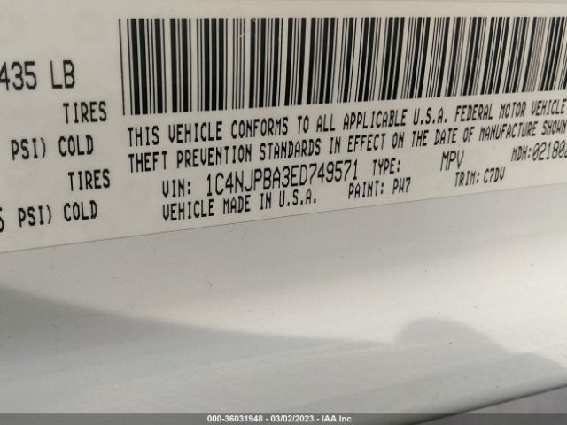 1C4NJPBA3ED749571 Jeep Patriot Sport