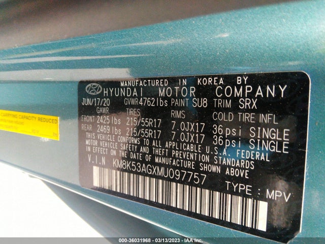 Hyundai Kona Ev Ultimate 2021 KM8K53AGXMU097757 Image 11