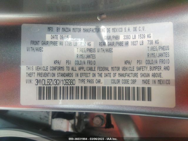 3MYDLBZV3GY109380 Scion IA