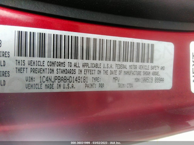 1C4NJPBA8HD149181 Jeep Patriot Sport