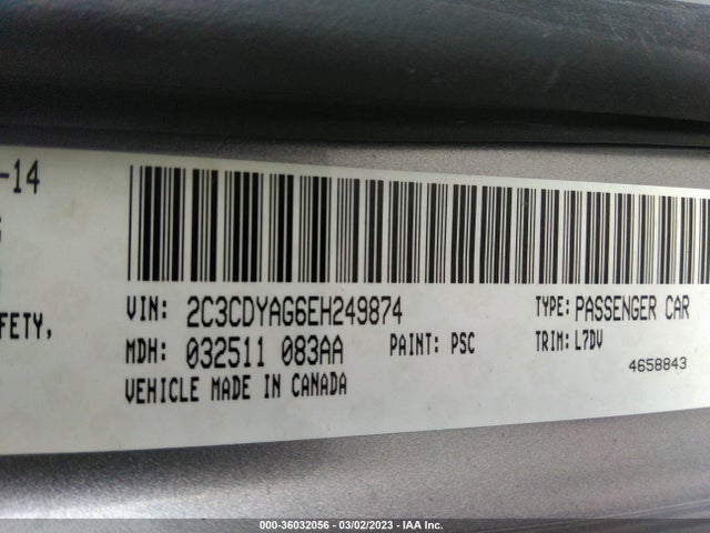 Dodge Challenger Sxt 2014 2C3CDYAG6EH249874 Image 9