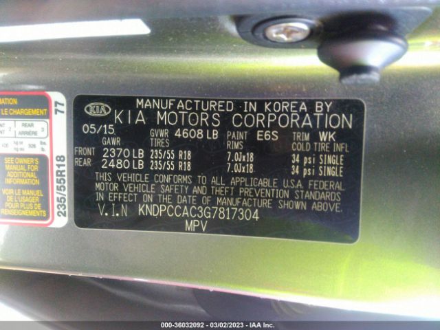 KNDPCCAC3G7817304 KIA Sportage Ex