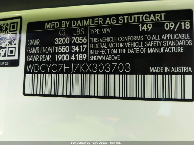 WDCYC7HJ7KX303703 Mercedes-Benz G-class Amg G 63