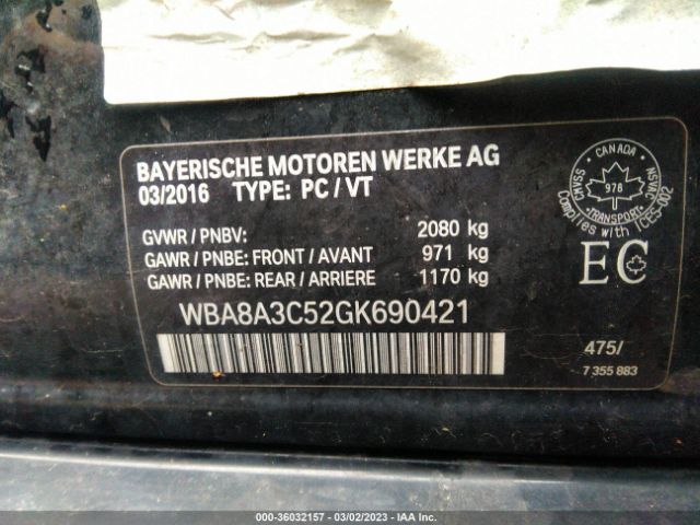 WBA8A3C52GK690421 BMW 3 Series 320i Xdrive