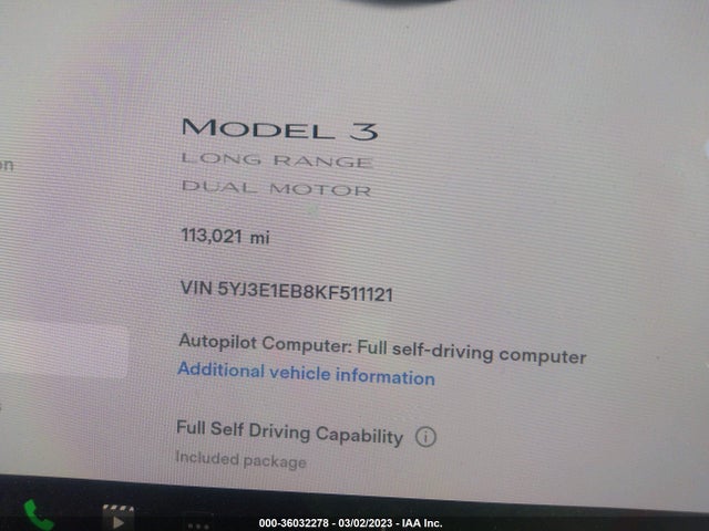 Tesla Model 3 Long Range/performance 2019 5YJ3E1EB8KF511121 Image 9