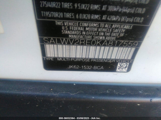 2019 Land Rover Range Rover Sport, VIN: SALWV2RE0KA817559
