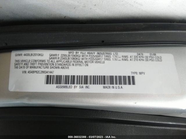 2006 SUBARU LEGACY WAGON 4S4BP62C266341447 Photo 8