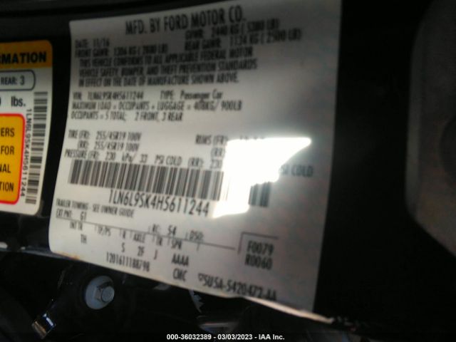 1LN6L9SK4H5611244 Lincoln Continental Select