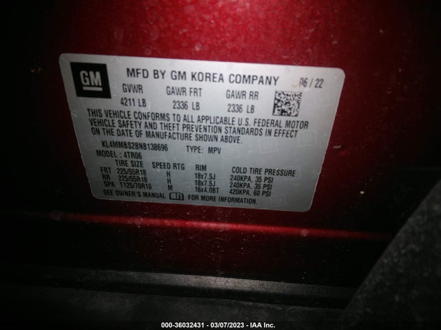 2022 Buick Encore, VIN: KL4MMBS28NB138696
