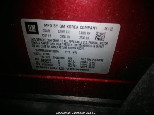 KL4MMBS28NB138696 Buick Encore Gx Preferred