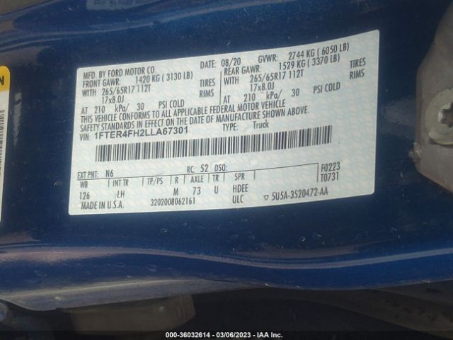 1FTER4FH2LLA67301 Ford Ranger Xl/xlt/lariat