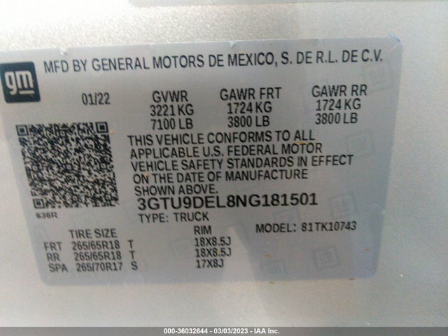 GMC Sierra 1500 Limited Slt 2022 3GTU9DEL8NG181501 Image 9