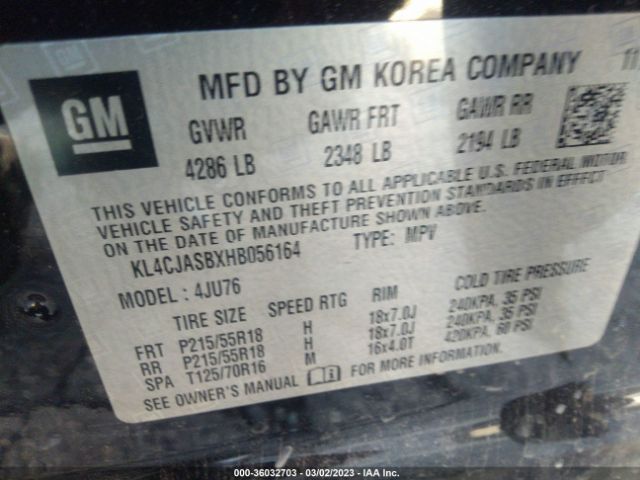 KL4CJASBXHB056164 Buick Encore Preferred