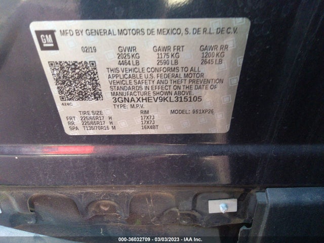 Chevrolet EQUINOX LS 2019 3GNAXHEV9KL315105 Image 10