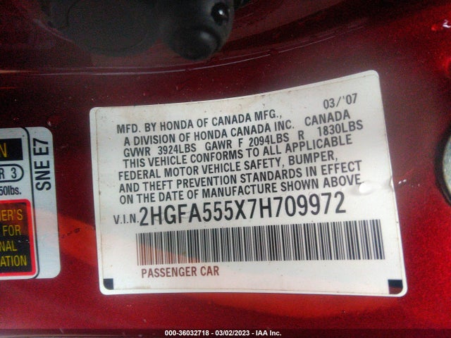 Honda CIVIC SI 2007 2HGFA555X7H709972 Image 10