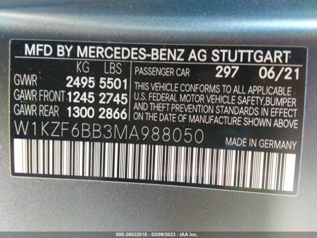 W1KZF6BB3MA988050 Mercedes-Benz E-class Amg E 53