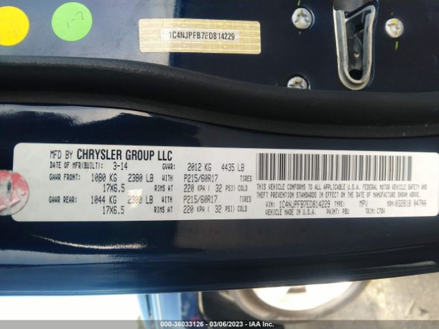 1C4NJPFB7ED814229 Jeep Patriot Latitude