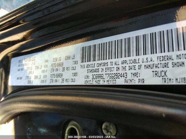 RAM 1500 Lone Star 2016 3C6RR6LT7GG292443 Image 10