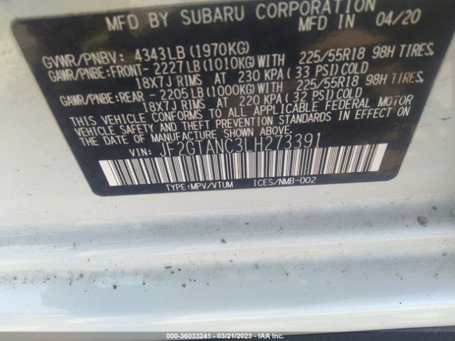 JF2GTANC3LH273391 Subaru Crosstrek Limited
