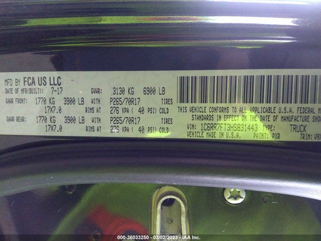 RAM 1500 Tradesman 2017 1C6RR7FT3HS831443 Image 10
