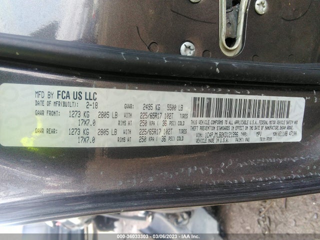 1C4PJMLB2KD121396 Jeep Cherokee Latitude Plus