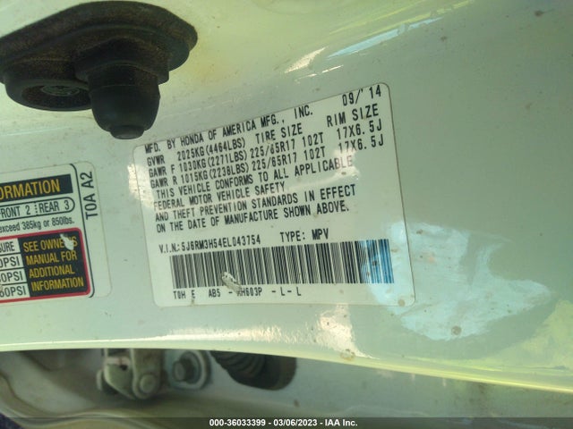 Honda CR-V EX 2014 5J6RM3H54EL043754 Image 9