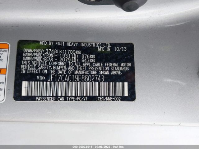JF1ZCAC19E8602743 Subaru Brz Limited
