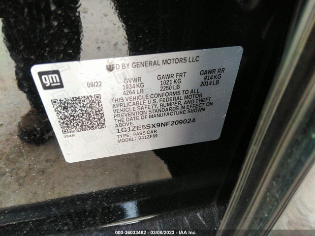 Chevrolet Malibu Premier 2022 1G1ZE5SX9NF209024 Image 11